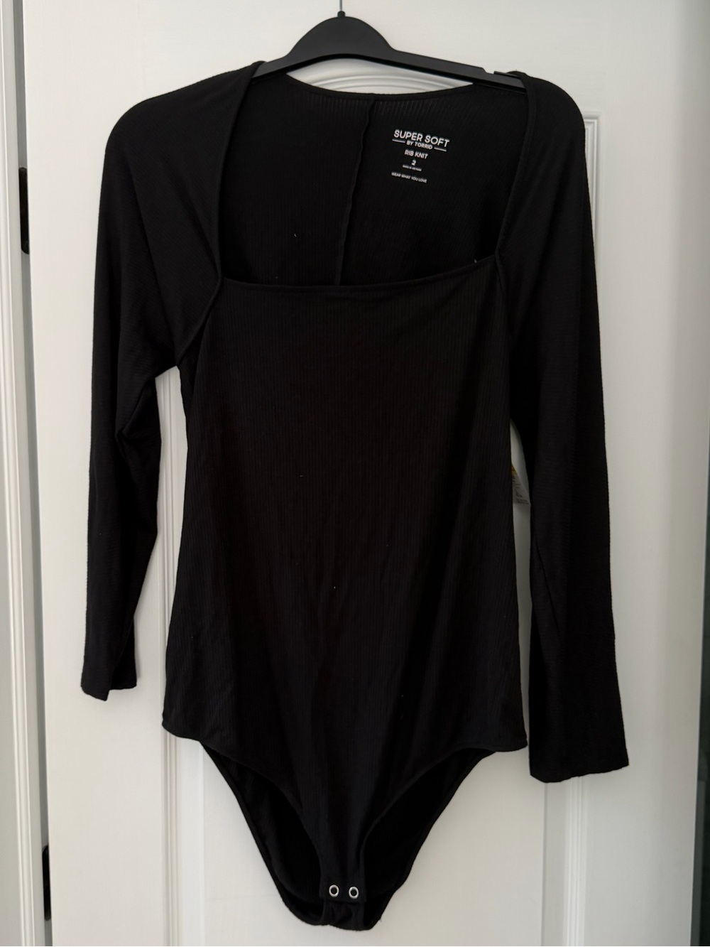 NWT Torrid Super Soft Rib Bolero Bodysuit Black 2X 18/20 Open Back - Picture 3 of 8